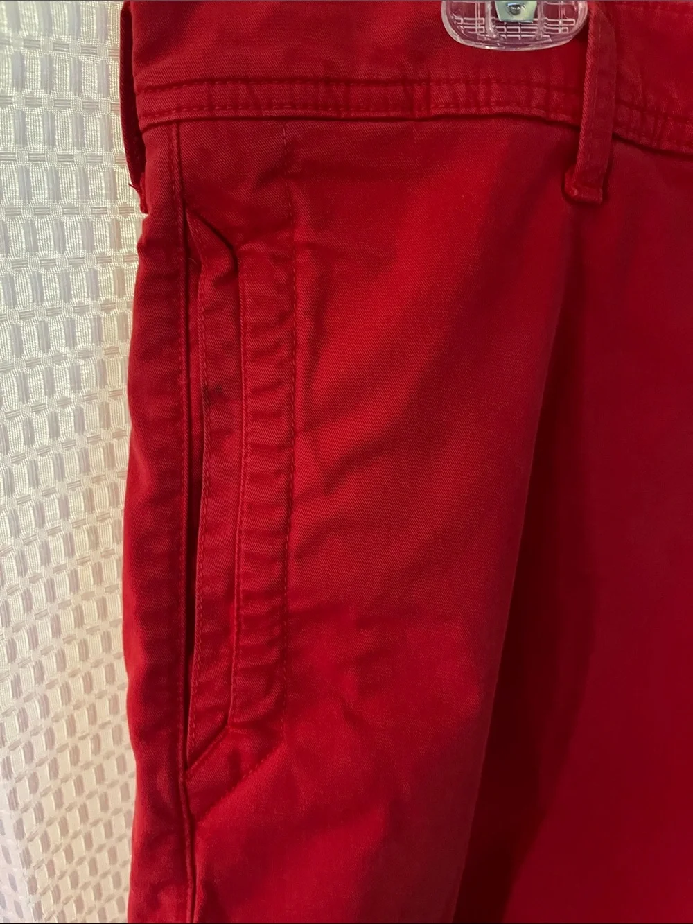 The North Face Red Stretch Chino Shorts 34R Cotton Casual Hiking Summer